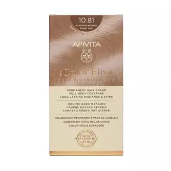 Перманентное окрашивание My Color Elixir Apivita, цвет platinum blond pearl ash