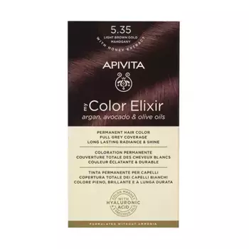 Перманентное окрашивание My Color Elixir Apivita, цвет light brown gold mahogany
