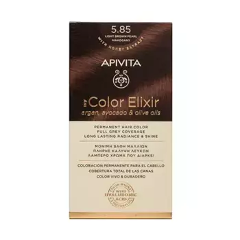 Перманентное окрашивание My Color Elixir Apivita, цвет light brown pearl mahogan