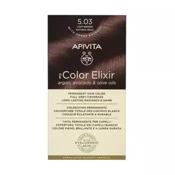 Перманентное окрашивание My Color Elixir Apivita, цвет light brown natural gold