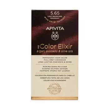 Перманентное окрашивание My Color Elixir Apivita, цвет light brown red mahogany