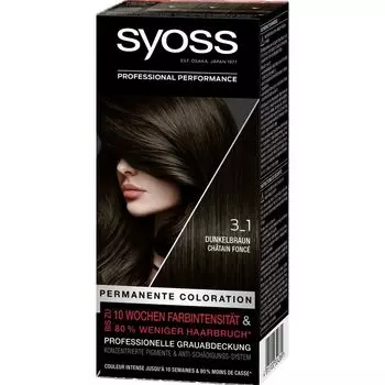 Перманентное окрашивание Professional Performance 3_1 Темно-коричневый Syoss, 1 шт.