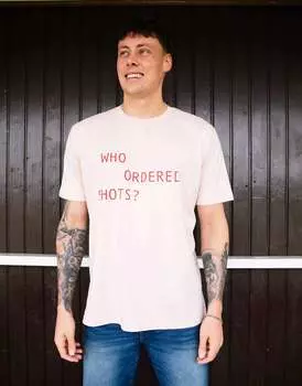 Персиковая футболка унисекс с надписью «Whit Ordered» Batch1