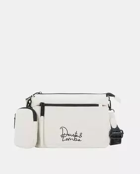 Персиковая сумка через плечо кремового цвета на молнии Devota & Lomba, белый