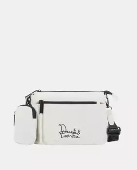 Персиковая женская сумка через плечо кремового цвета на молнии Devota & Lomba, белый