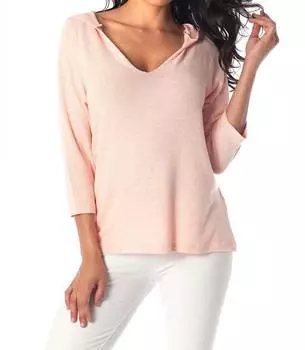 Персиковое худи с V-образным вырезом Allie Kashmira french kyss