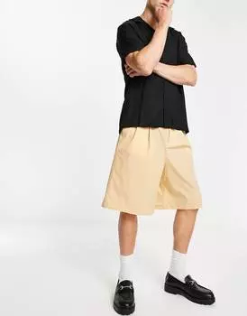 Персиковые элегантные шорты-бермуды ASOS DESIGN