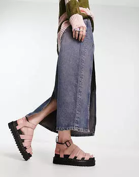 Персиковые сандалии с тремя ремешками Dr Martens Blaire