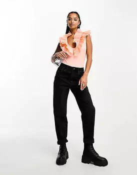 Персиковый топ с оборками River Island Petite