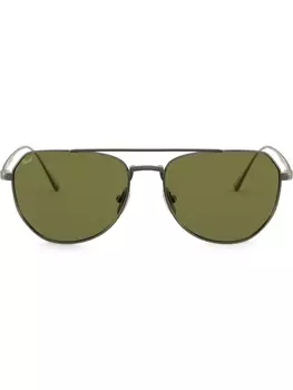 Persol массивные солнцезащитные очки-авиаторы, серый