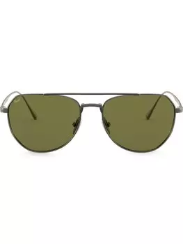 Persol массивные солнцезащитные очки-авиаторы, серый