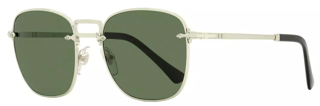 Persol Мужские квадратные солнцезащитные очки PO2490S цвет 518/31 Серебристые/Черные 54мм
