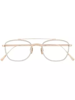 Persol очки-пилоты в квадратной оправе, золотистый