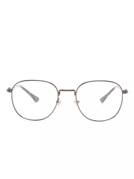 Persol очки PO1007V в круглой оправе, коричневый