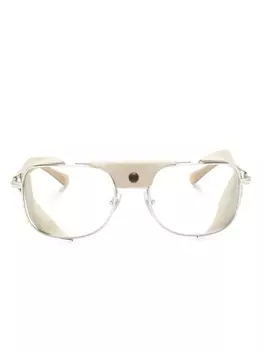 Persol очки в квадратной оправе, серебристый