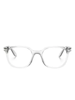 Persol очки в прозрачной прямоугольной оправе, серый