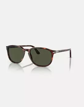 Persol PO3019s темно-коричневые квадратные солнцезащитные очки черепаховой расцветки с зелеными линзами