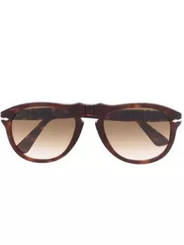 Persol солнцезащитные очки-авиаторы черепаховой расцветки, коричневый