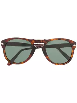 Persol солнцезащитные очки черепаховой расцветки, коричневый