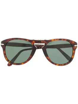 Persol солнцезащитные очки черепаховой расцветки, коричневый