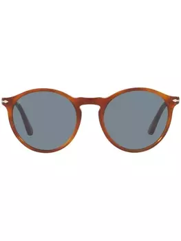 Persol солнцезащитные очки PO3285S в оправе панто, коричневый