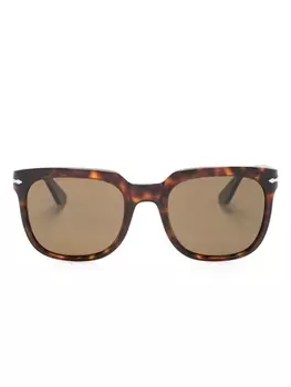 Persol солнцезащитные очки PO3323S в массивной оправе, коричневый