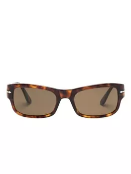 Persol солнцезащитные очки PO3326S в прямоугольной оправе, коричневый