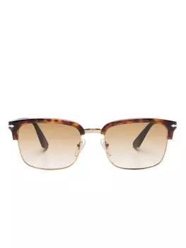 Persol солнцезащитные очки PO3327S в квадратной оправе, коричневый