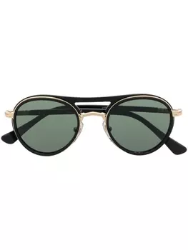 Persol солнцезащитные очки в круглой оправе, черный