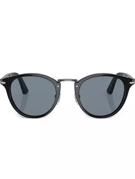 Persol солнцезащитные очки в круглой оправе, черный