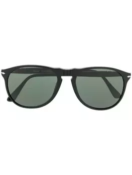 Persol солнцезащитные очки в круглой оправе, черный