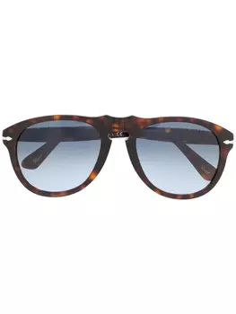 Persol солнцезащитные очки в круглой оправе, коричневый