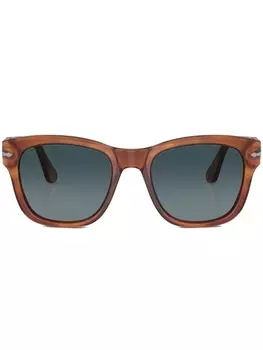 Persol солнцезащитные очки в круглой оправе, коричневый