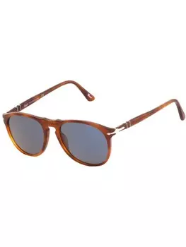 Persol солнцезащитные очки в круглой оправе, коричневый