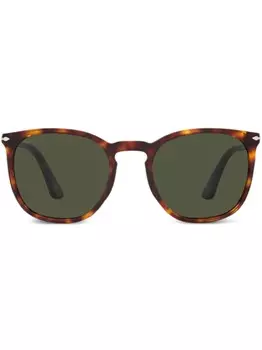 Persol солнцезащитные очки в круглой оправе, коричневый