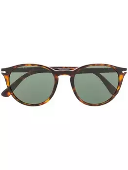 Persol солнцезащитные очки в круглой оправе, коричневый
