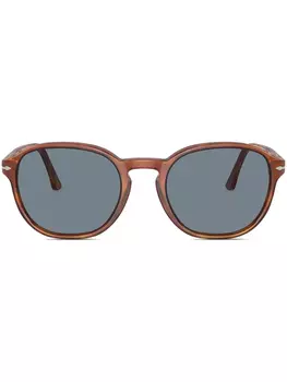 Persol солнцезащитные очки в круглой оправе, коричневый