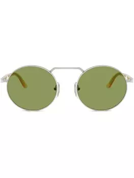 Persol солнцезащитные очки в круглой оправе, серебряный