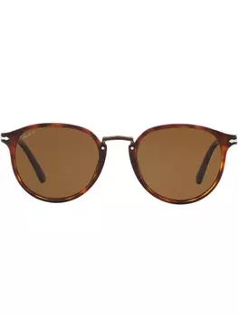 Persol солнцезащитные очки в круглой оправе, зеленый