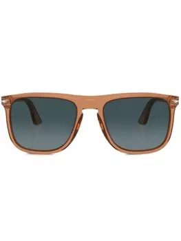 Persol солнцезащитные очки в квадратной оправе, коричневый