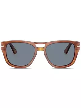 Persol солнцезащитные очки в квадратной оправе, коричневый