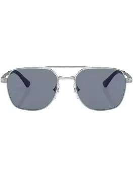Persol солнцезащитные очки в квадратной оправе, серебристый