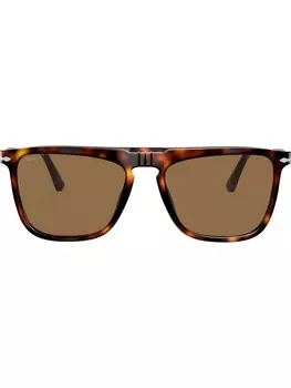 Persol солнцезащитные очки в квадратной оправе, зеленый