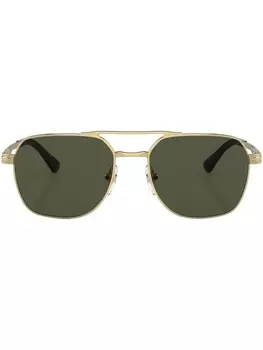 Persol солнцезащитные очки в квадратной оправе, золотистый
