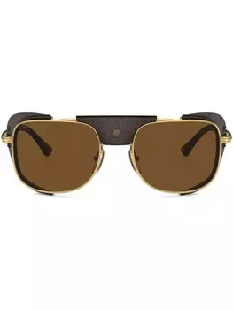 Persol солнцезащитные очки в квадратной оправе, золотой