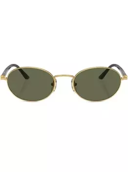 Persol солнцезащитные очки в овальной оправе, коричневый