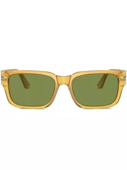 Persol солнцезащитные очки в прямоугольной оправе, коричневый