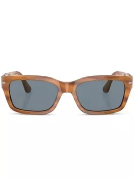 Persol солнцезащитные очки в прямоугольной оправе, коричневый