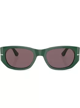 Persol солнцезащитные очки в прямоугольной оправе, зеленый