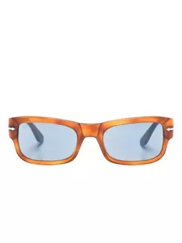 Persol солнцезащитные очки в прямоугольной оправе, коричневый